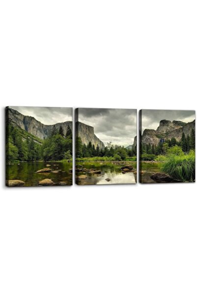 Emoda home Trove مجموعة من 3 لوحات فنية مؤطرة لبحيرة يوسمايت وجبلها - 16 × 24...