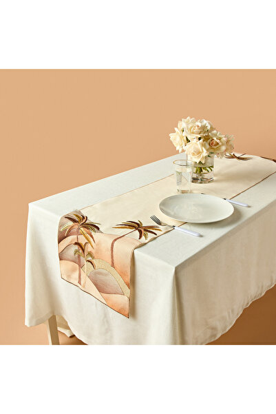 Lifestyle مفرش مطرز بنقشة النخيل - ١٨٠×٣٥ سم