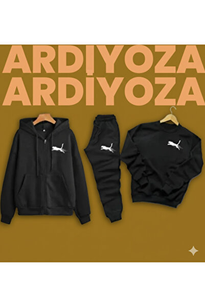 SILATU طقم رياضي مكون من 3 قطع مع سحاب (سترة-كارديجان-بنطلون رياضي)