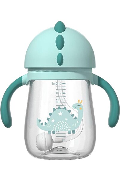 Generic كوب شرب مضاد للانسكاب على شكل ديناصور من إكس-سبرينغ، سعة 240 مل، للأط...