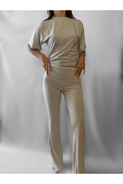 Butik Softline Takım İspanyol Paça Tayt Kısa Kollu Shirt