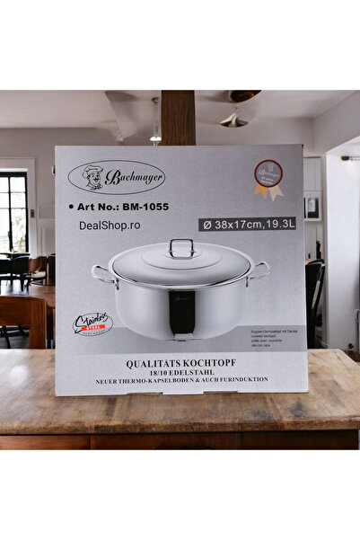 dealshopromania Cratiță Bachmayer din oțel inoxidabil profesională, capacitate mare, 19,3 litri, pentru gătit profesional