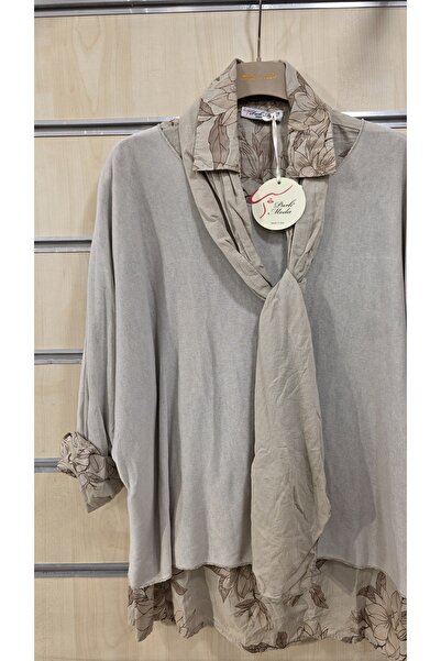 Park Moda Cotton Blouse with Scarf and Shirt