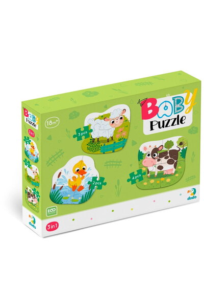 Dodo 3 in 1 Puzzle - Farm Animals (2,3,4 pieces)