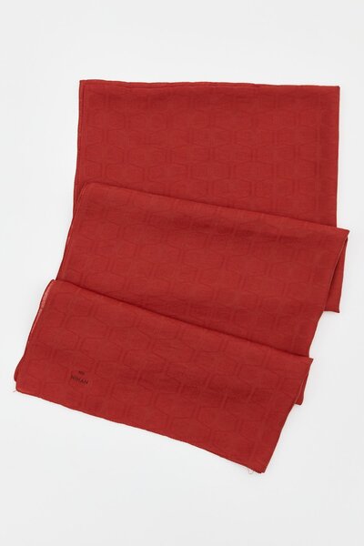 Nihan Kare Desen Stil Şal Taba