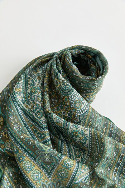 Nihan Desenli Soft Eşarp Yeşil