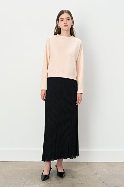 Nihan Beli Lastikli Crash Etek Siyah