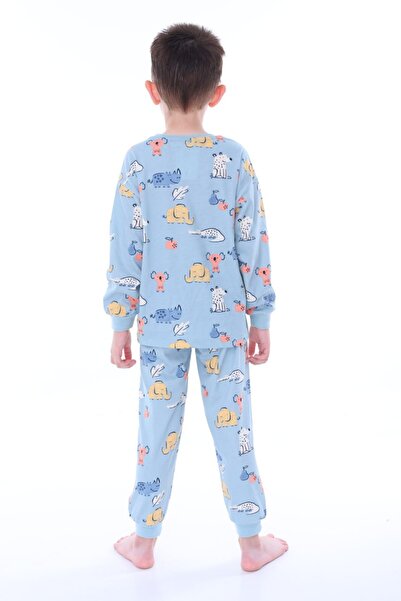 YEDKİDS Boys' Pajama Set 100% Cotton Anti-Sweat Fabric