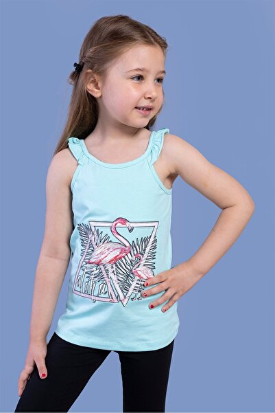 Toontoy Girl's Printed Crew Neck Strap T-Shirt