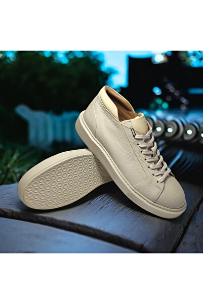 VİVA SHOES حذاء نصف رقبة للرجال مصنوع من الجلد الطبيعي 100% مع نعل إيفا