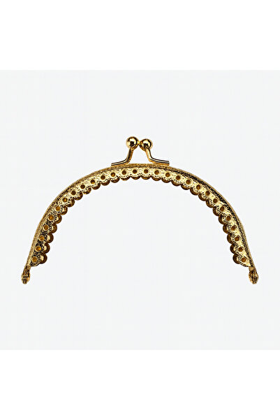 Prestij Boncuk Gold Renk Metal Oval Çanta ve Cüzdan Klipsi 10 cm