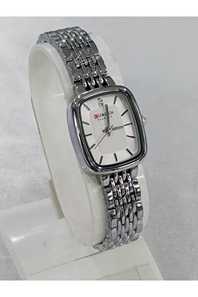 Curren çelik kordonlu, dikdörtgen kasalı, su geçirmez, 2 yıl garantili kadın kol saati