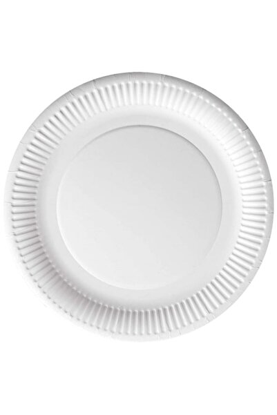 Bioco Set de 50 farfurii albe din carton, cu diametrul de 23 cm,