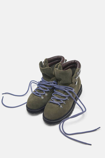 Pull & Bear Bağcıklı deri dağcı botu