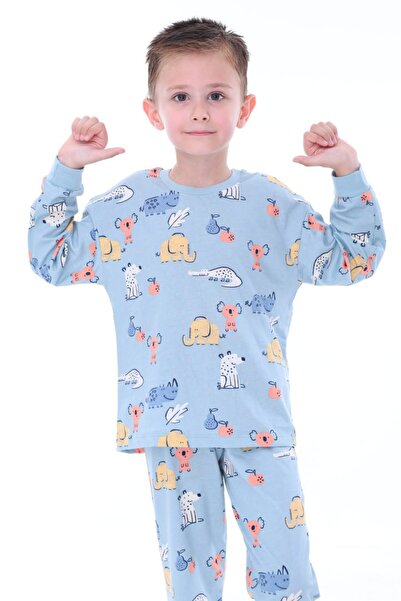 YEDKİDS Boys' Pajama Set 100% Cotton Anti-Sweat Fabric