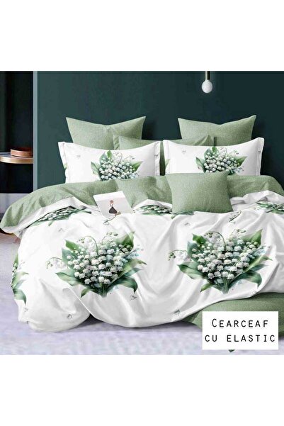 Patul Bubmac Finet Linen, Sulphur, Double Bed, 2 Persons, 6 Pieces, Fitted Sheet