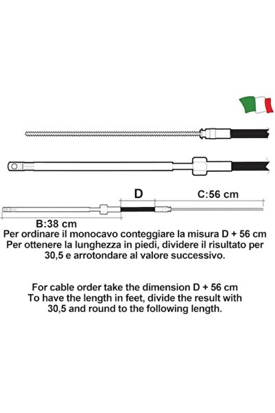 GFN Ultraflex Steering Cable M66, 678.5 cm, Compatible with T71FC, TNRFC, T85