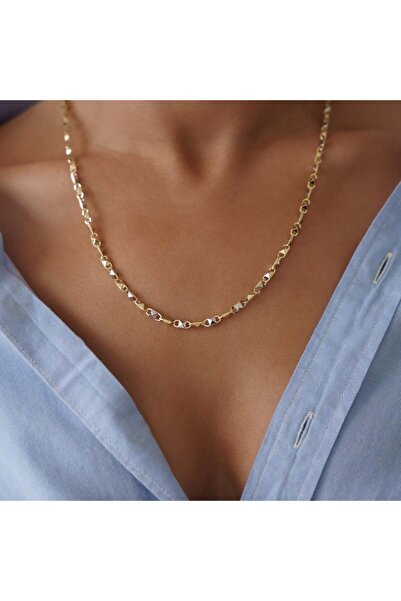 ALTINTAŞ KUYUMCULUK İki Renkli Minimal Tors Altın Zincir