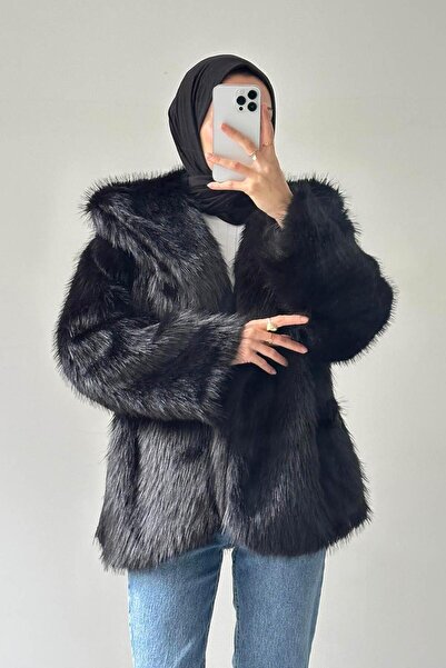 lamelif Fur Coat Black