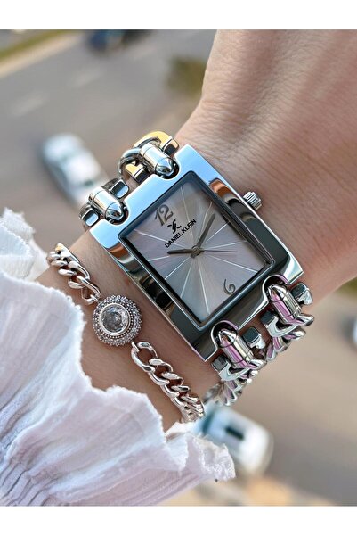 Daniel Klein 30 Mt Water Resistant Women's Wristwatch+Bracelet with Steel Chain Design Strap B.10036.S1