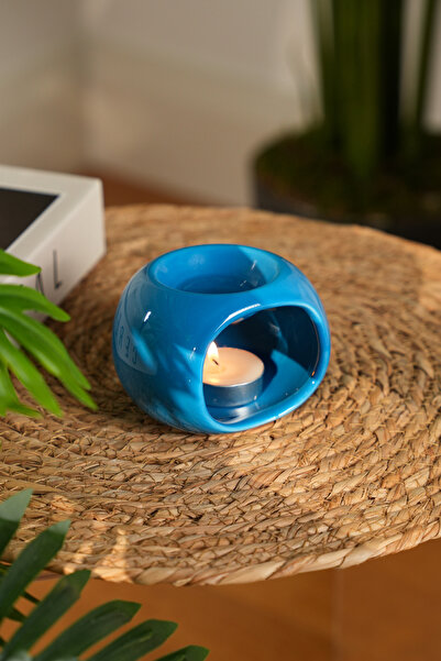 Love Bundles SphereGlow Mavi Seramik Buhurdanlık – Ocean Blue