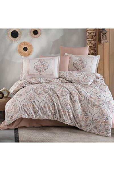 Clasy Set de lenjerie de pat Hezen Bej pentru o persoană bumbac 100%