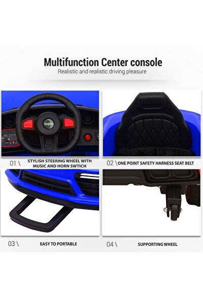 BabyCara 12V Rechargeable Kids Ride-On Car with Remote Control, Music & Lights (Ages 2–5)