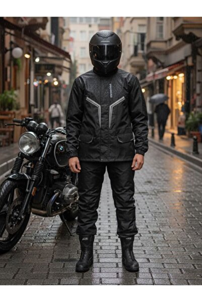 ebakbak Motosiklet ve Bisiklet Lüx Yağmurluk Takım Waterproof Oxford Kumaş As...