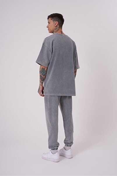 Machinist Ανδρικό μπλουζάκι Washing Luxury oversized Γκρι