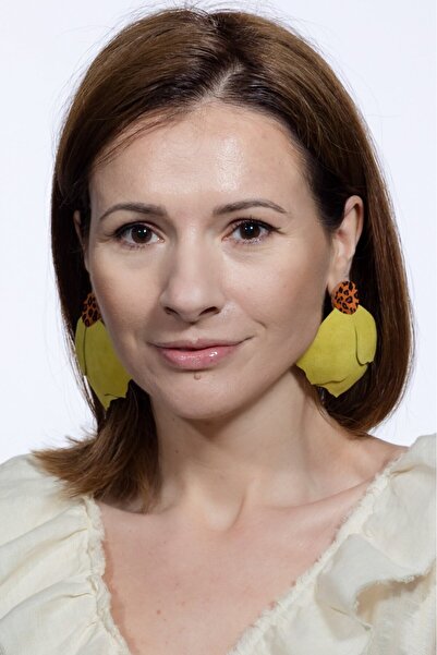 HAIArt Σκουλαρίκια Wings - Κίτρινο + Animal print