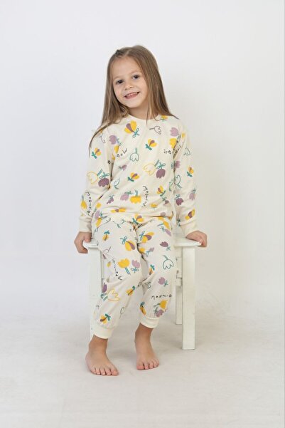 YEDKİDS Girls' Pajama Set 100% Cotton Non-Sweating Fabric