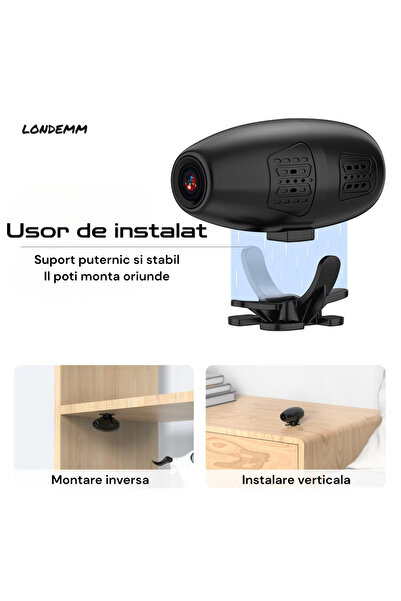 LONDEMM Mini Camera Video De Supraveghere Smart LONDEMM, Full HD 1080P, WiFi Wireless