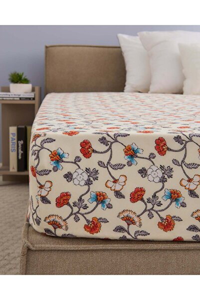 REDTAG Pink Floral Printed Fitted Sheet (Double Size)