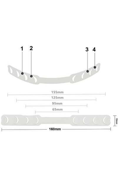 Generic 5-piece set of adjustable plastic mask expansion strips