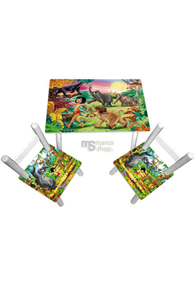 Marcoshop Masă pentru copii cu 2 scaune - Cartea Junglei Mowgli