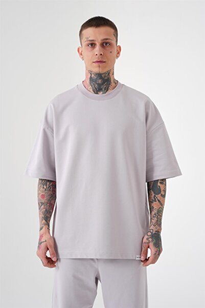 Machinist Ανδρικό μπλουζάκι Basic Cotton oversized Pearl Grey