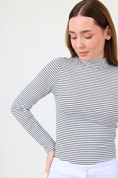 Viridi Medical Fashion Fishing Collar Striped Body Black