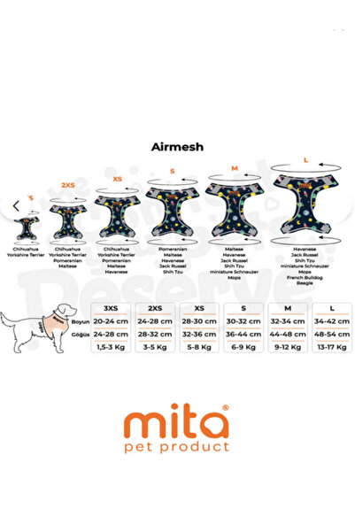 Mita Set of 12 Air Mesh 2XS Chest Straps Space