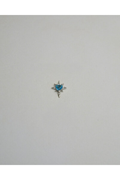 Piercing by Sever MAVİ TAŞLI KUZEY YILDIZI ÇELİK PIERCING. ŞEFFAF TAŞLI VE GÜ...