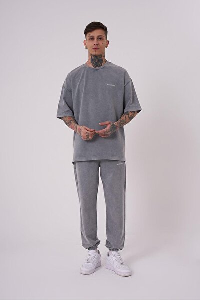 Machinist Ανδρικό μπλουζάκι Washing Luxury oversized Γκρι