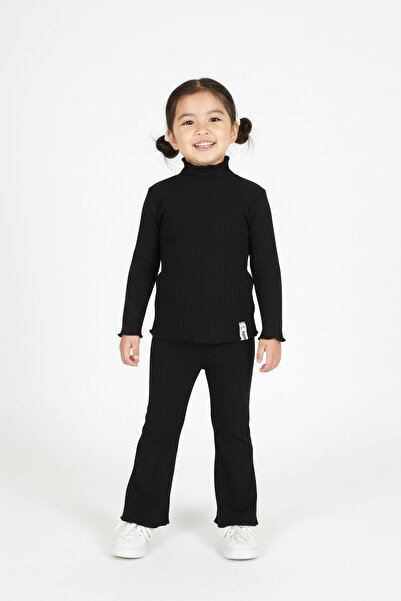 LUESS Girl's Soft Textured Turtleneck Blouse Leggings Set (2-3 Years Old 7-8 ...