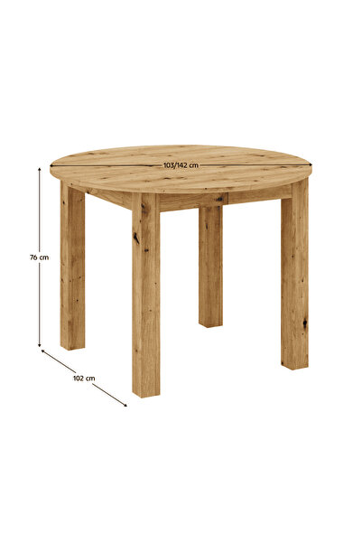 DacEnergy Masa de sufragerie extensibila, stejar artisan, 103-142x76 cm, HARRY