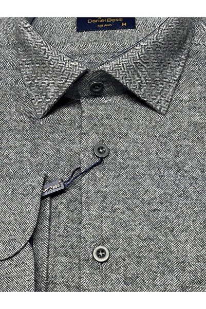 Daniel Bessi Κλασικό ανδρικό πουκάμισο με μακρυμάνικο κανονικό τύπο με μικροσκοπικό σχέδιο με τσέπες GML-500