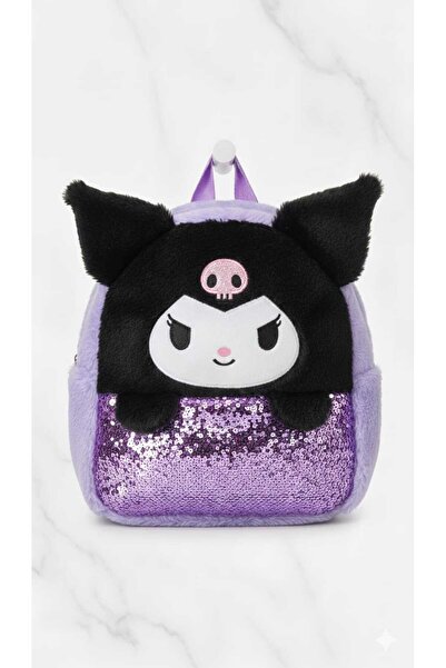 bujiteris 💜 Pullu Kuromi Tasarım Peluş Çocuk Sırt Çantası - Okul ve Günlük K...