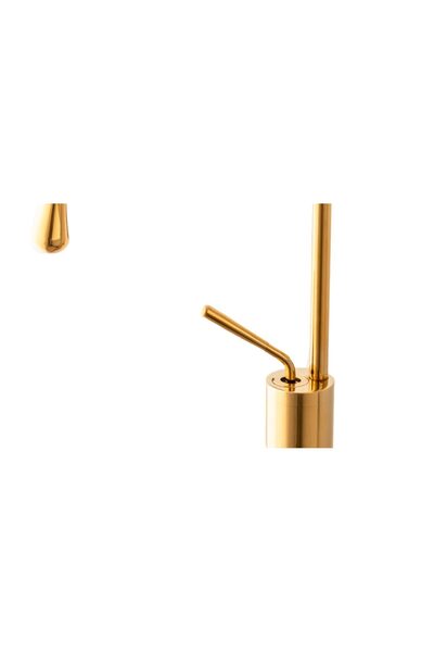 Trendy's Countertop mounted washbasin mixer, next to the washbasin, gold