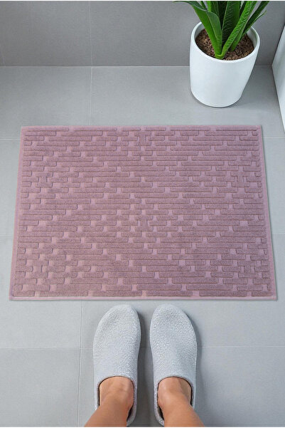 ihvan online 2-комплект рушників для ніг з цегляним візерунком - 50x70 см - Набір водопоглинаючих килимків для ванної кімнати - Бордовий