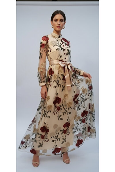 NON long-sleeved embroidered occasion dress