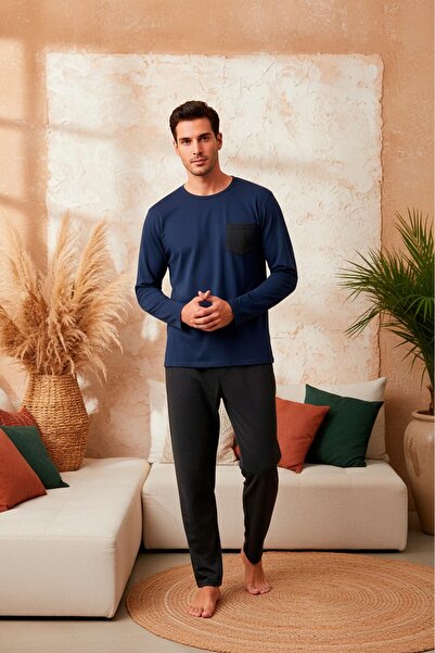 LİLA İÇ GİYİM Men's Interlock Winter Pajama Set