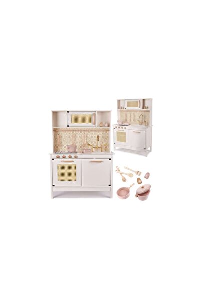 kik Wooden kitchen for kids MDF retro with accessories boho 100cm