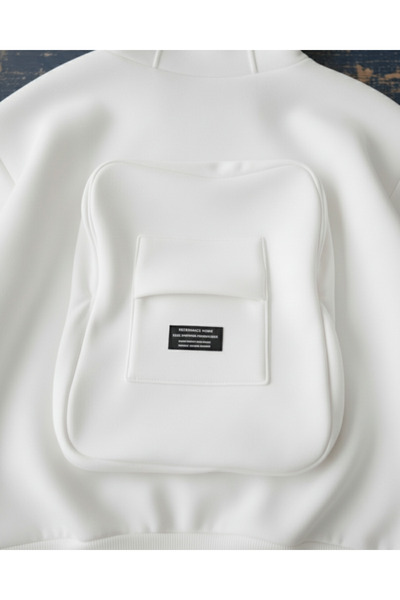 Touz Moda Bag Detail Streetwear Hooded Cardigan